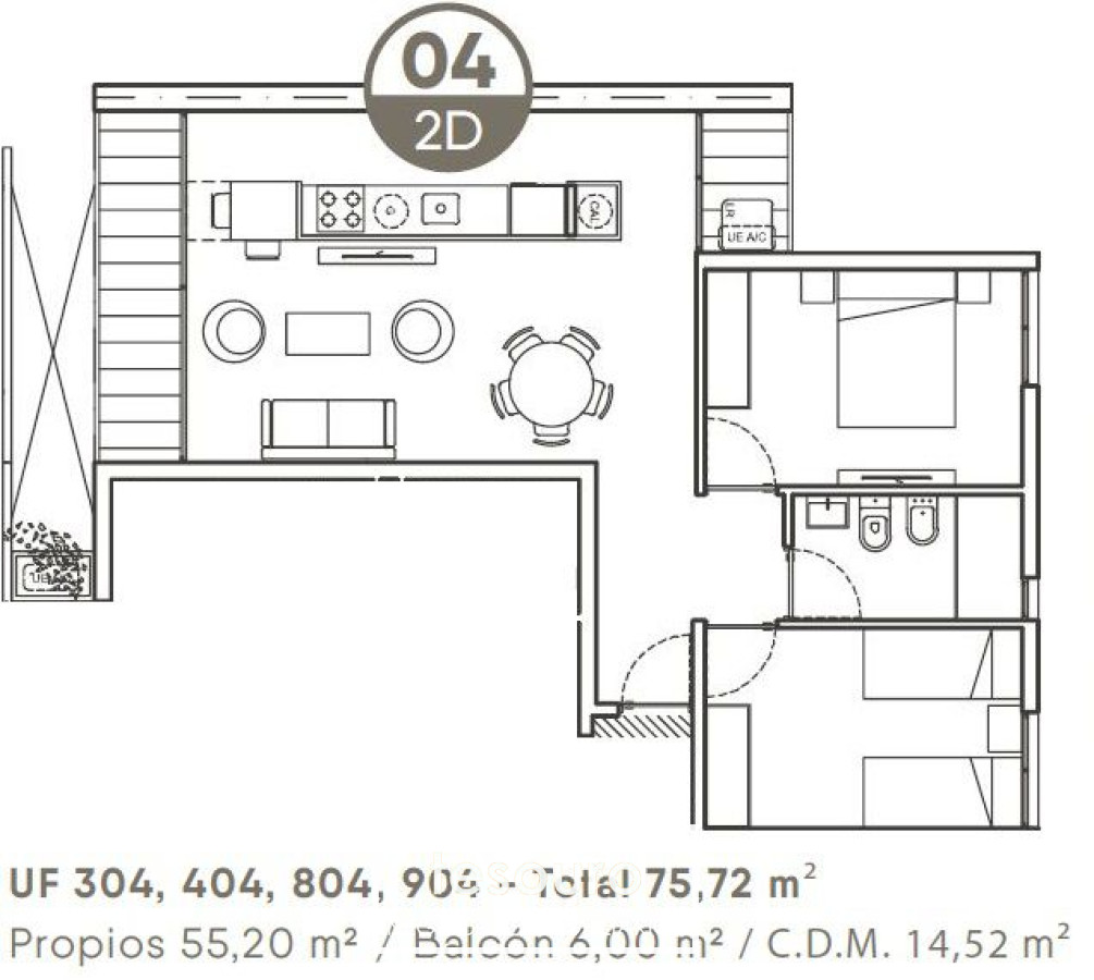 Apartamento ID.1397 - VENTA APARTAMENTO 2 DORMITORIOS - CENTRO