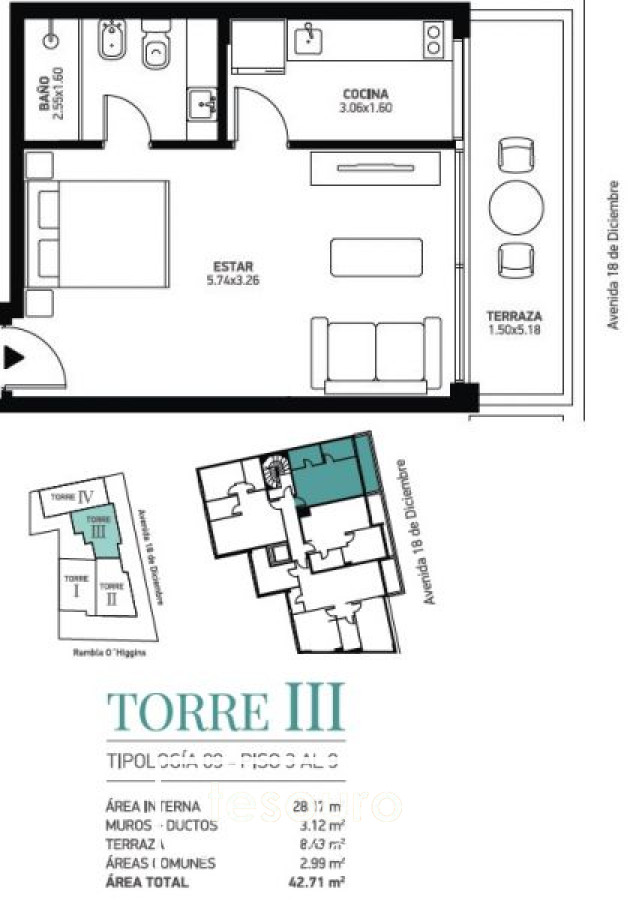 Apartamento ID.1680 - MONOAMBIENTE EN VENTA - MALVIN
