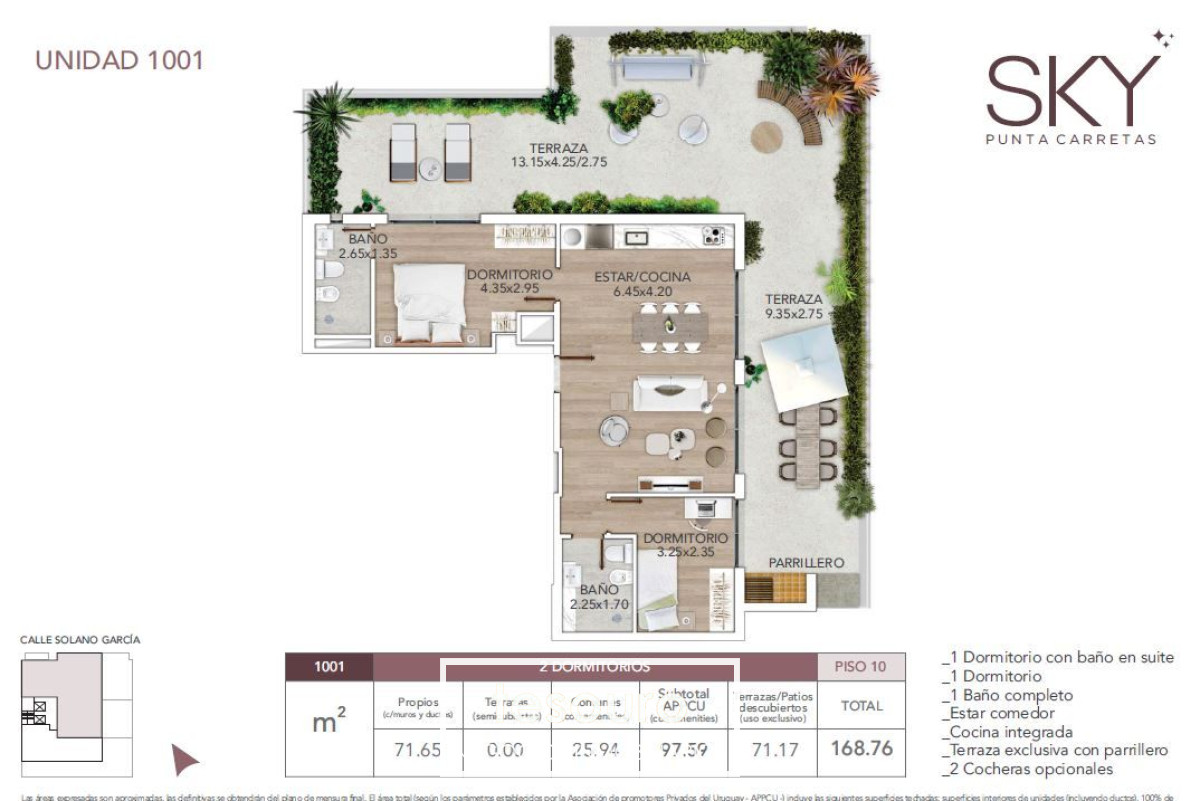 Apartamento ID.2098 - VENTA APARTAMENTO 2 DORMITORIOS - PUNTA CARRETAS