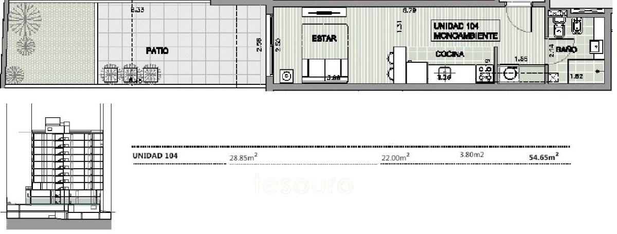 Apartamento ID.2149 - VENTA MONOAMBIENTE - PUNTA CARRETAS