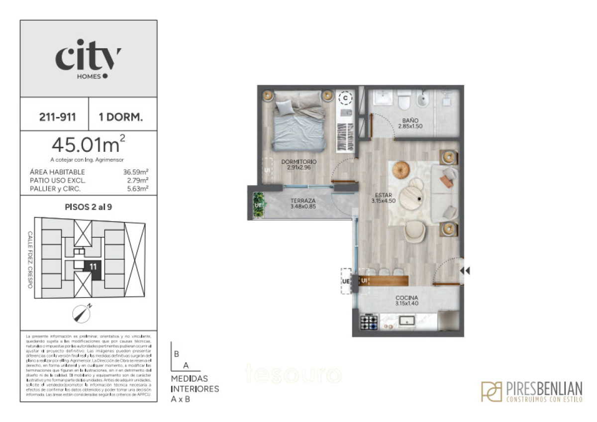 Apartamento ID.5620 - VENTA APARTAMENTO 1 DORMITORIO - CORDÓN