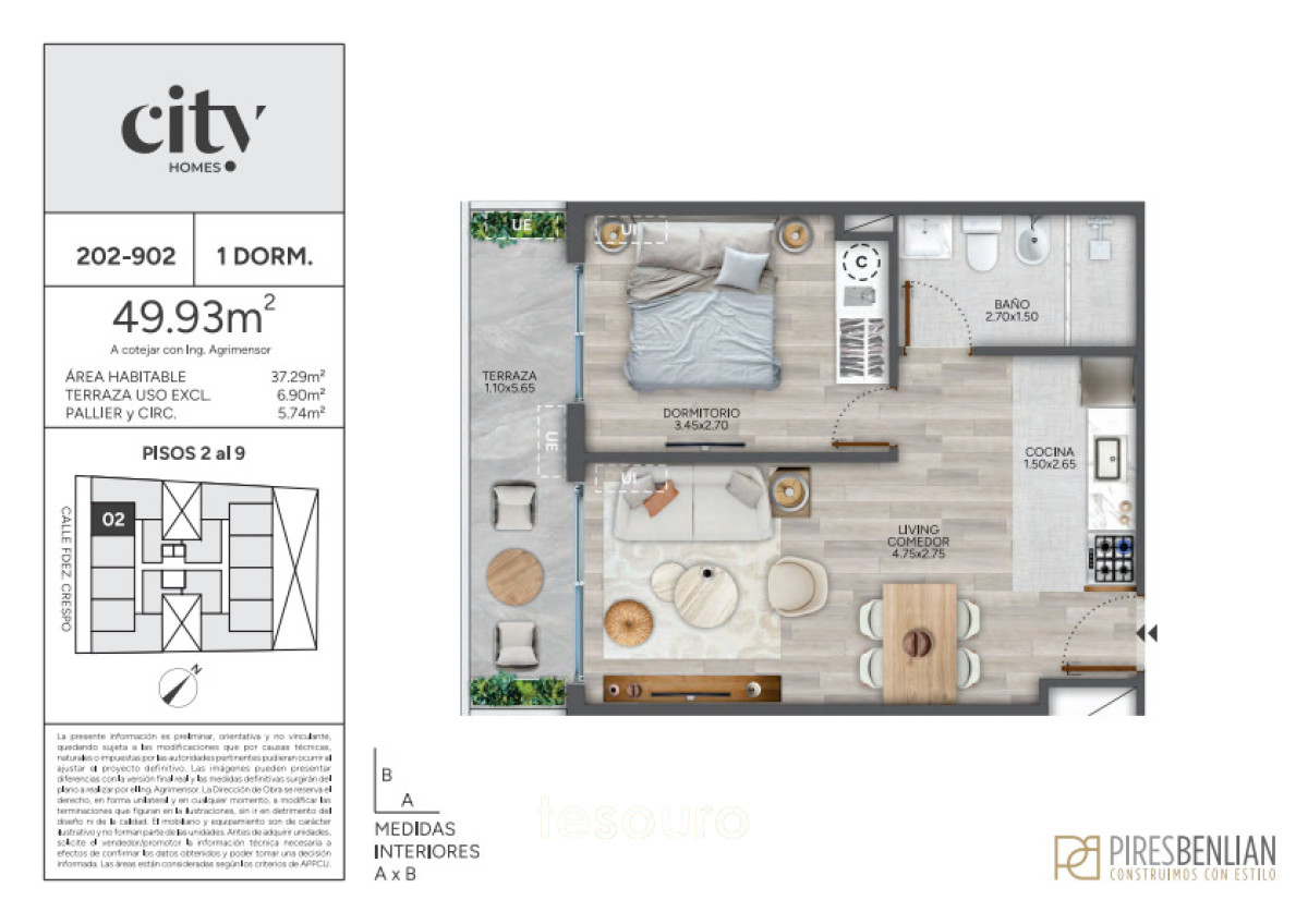 Apartamento ID.5536 - VENTA APARTAMENTO 1 DORMITORIO - CORDÓN