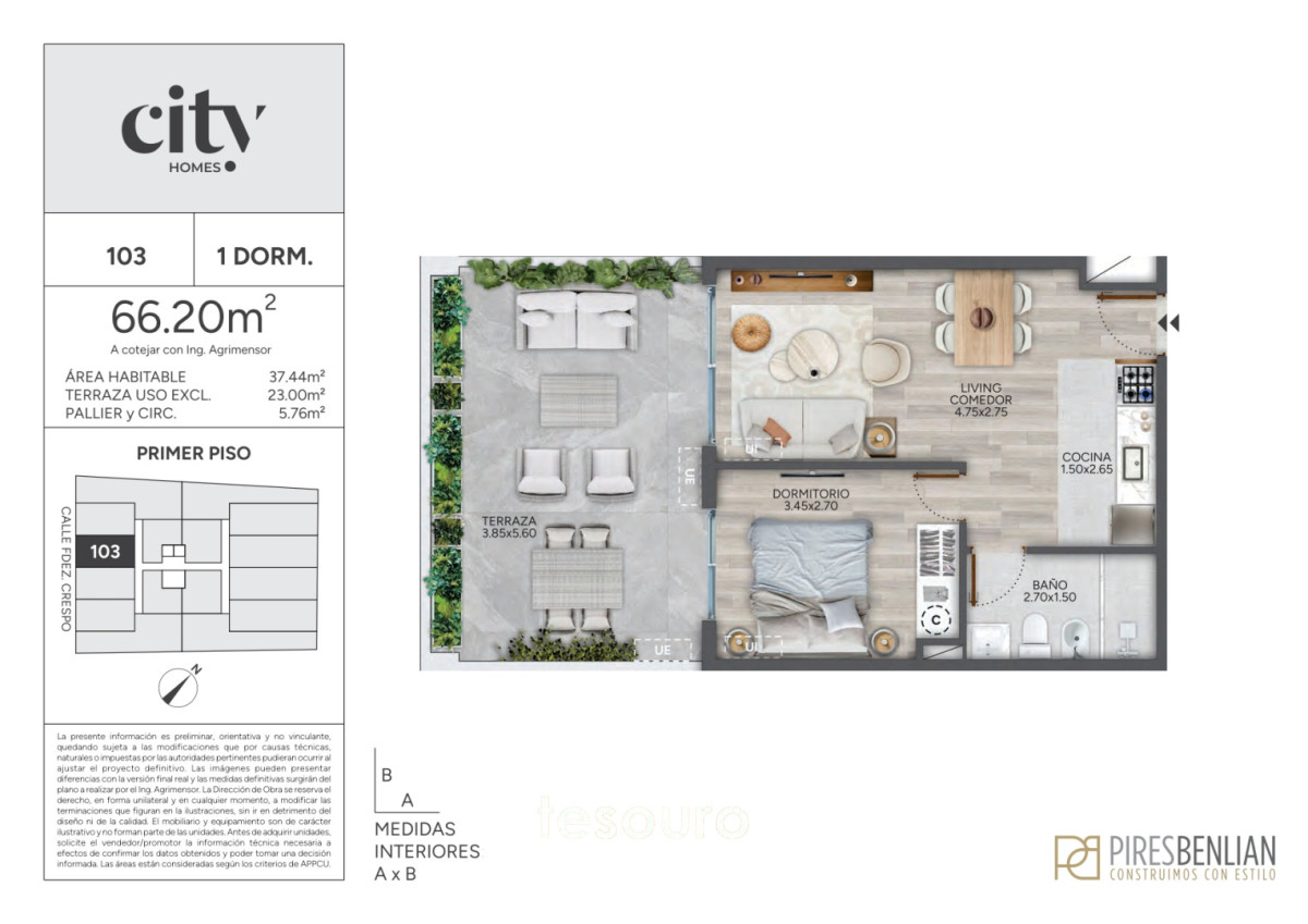 Apartamento ID.5269 - VENTA APARTAMENTO 1 DORMITORIO - CORDÓN