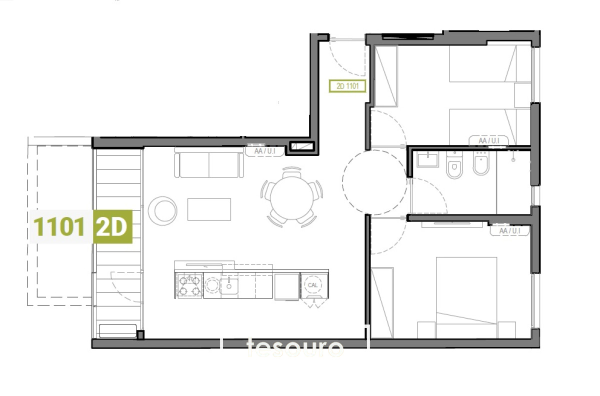 Apartamento ID.2295 - VENTA APARTAMENTO 2 DORMITORIOS - AGUADA