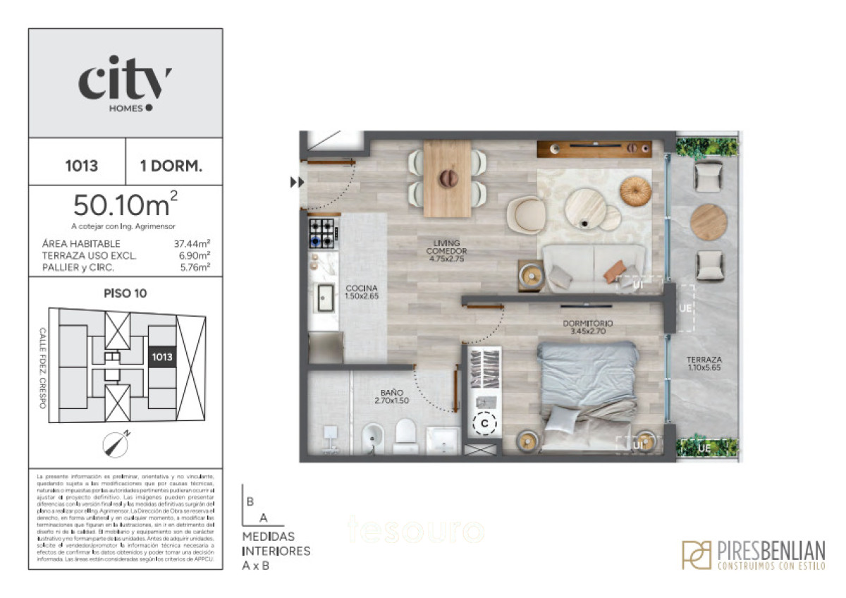 Apartamento ID.5675 - VENTA APARTAMENTO 1 DORMITORIO - CORDÓN