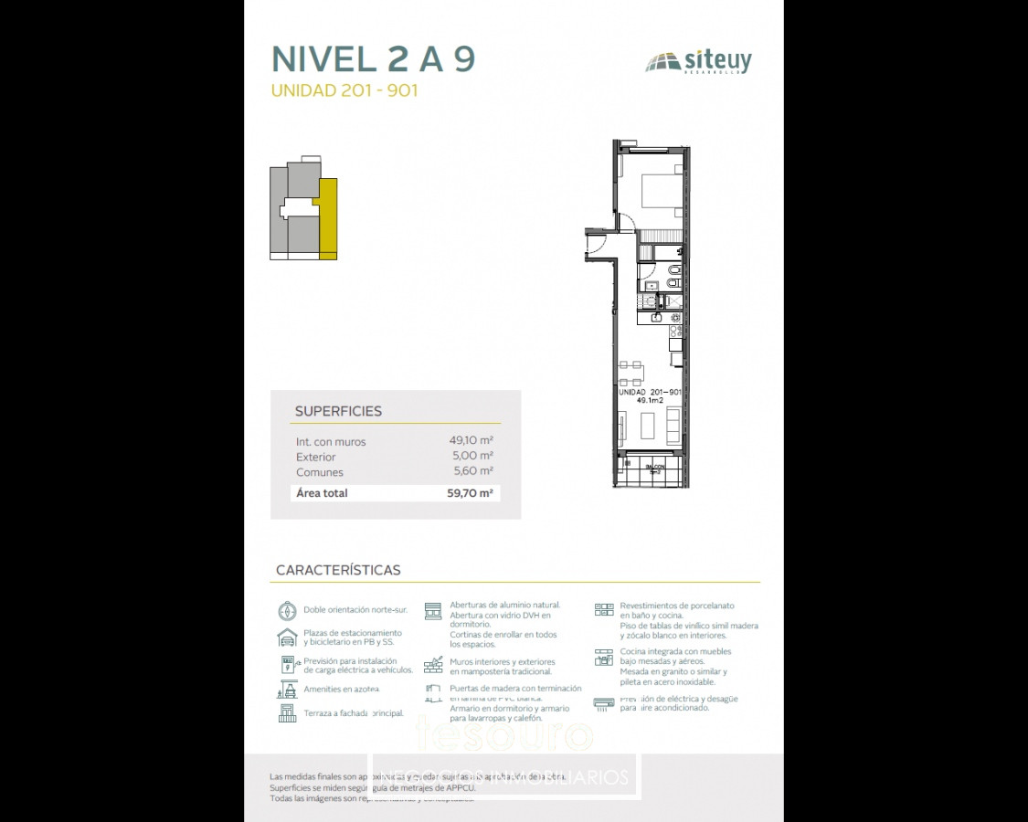 Apartamento ID.3825 - VENTA APARTAMENTO 1 DORMITORIO - CORDON