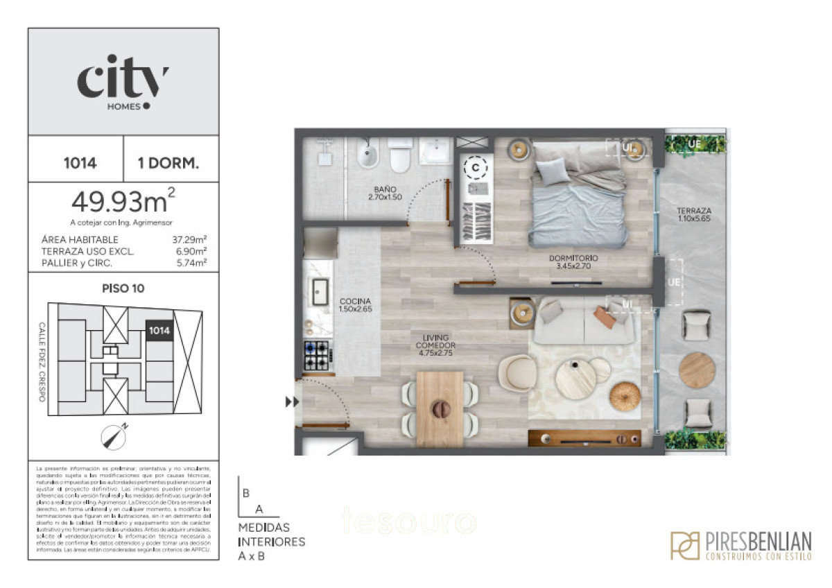 Apartamento ID.5676 - VENTA APARTAMENTO 1 DORMITORIO - CORDÓN