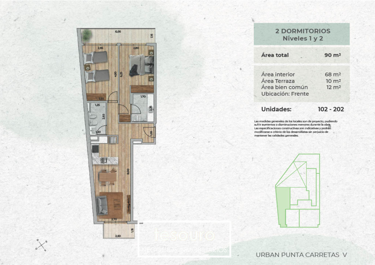 Apartamento ID.4963 - VENTA APARTAMENTO 2 DORMITORIOS - PUNTA CARRETAS