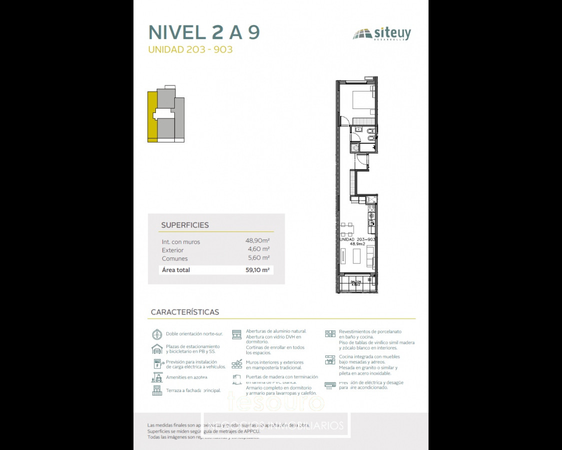 Apartamento ID.3806 - VENTA APARTAMENTO 1 DORMITORIO - CORDON