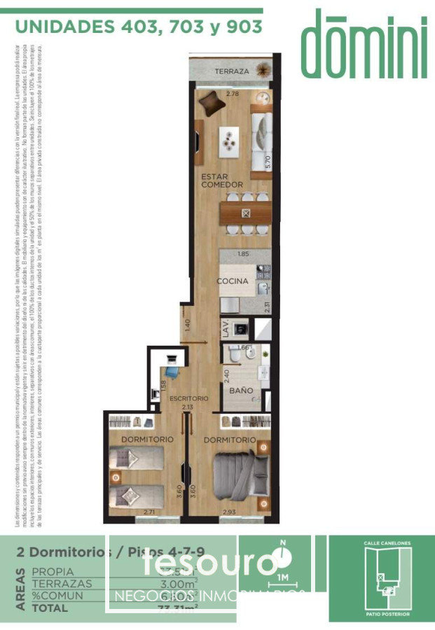 Apartamento ID.2825 - Alquiler Apartamento 2 dormitorios y garaje