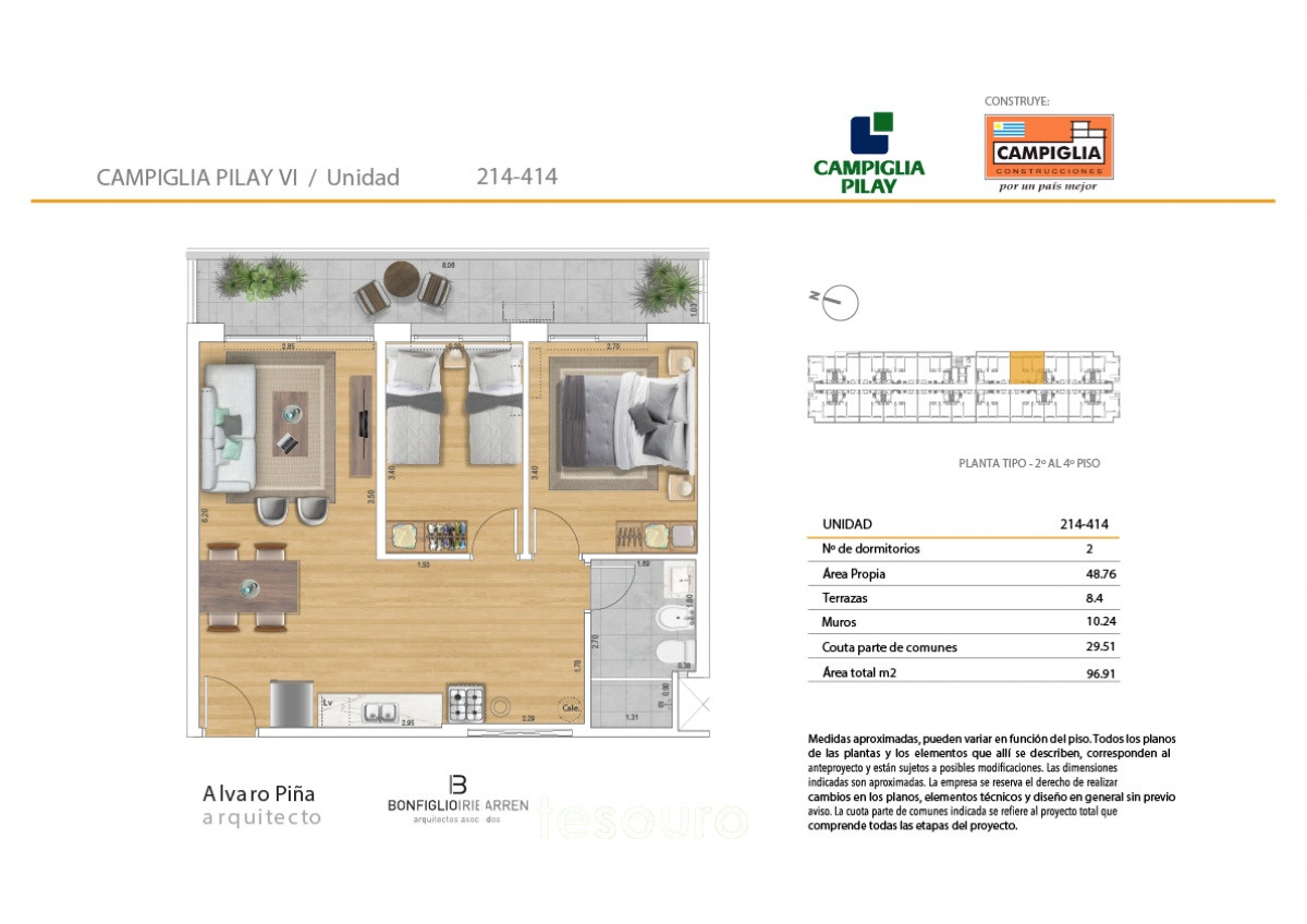 Apartamento ID.2904 - Alquiler Apartamento 2 Dormitorios en Buceo