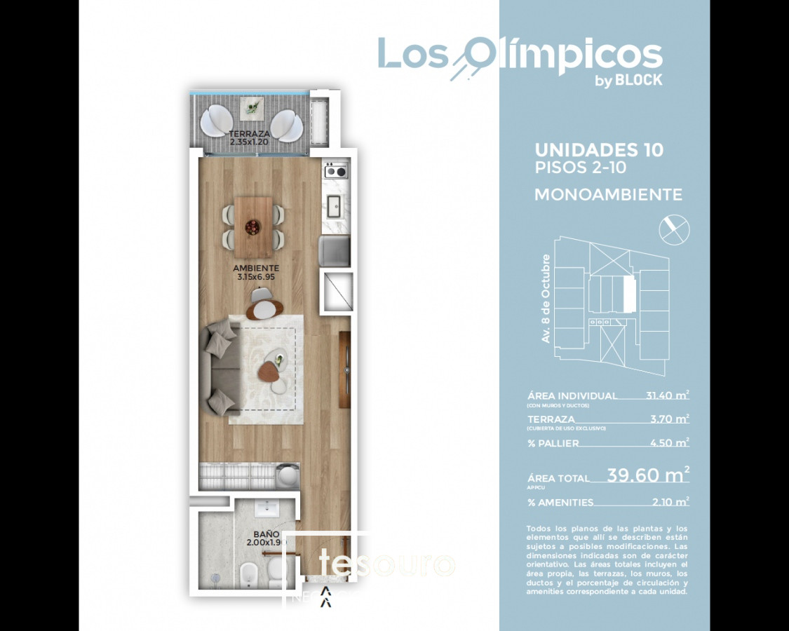 Apartamento ID.3795 - VENTA MONOAMBIENTE - LA BLANQUEADA