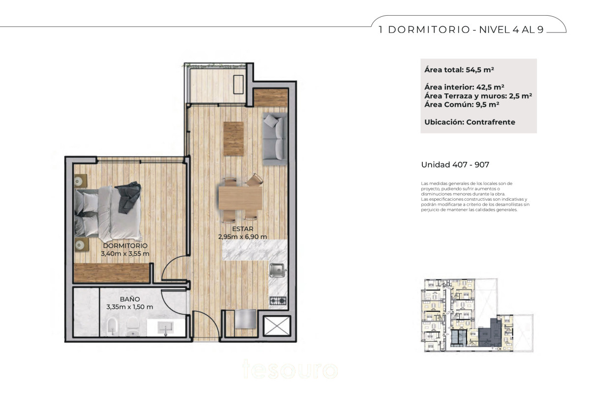 Apartamento ID.4923 - VENTA APARTAMENTO 1 DORMITORIO - CENTRO