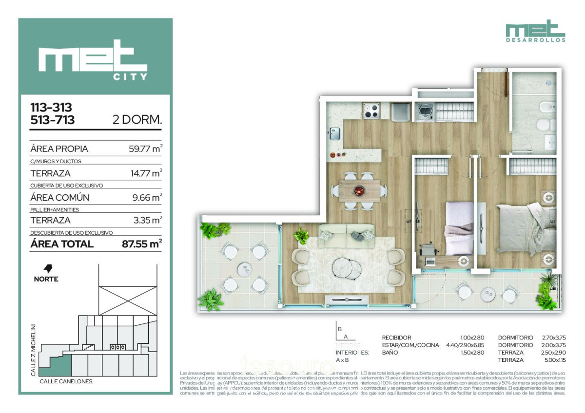 Apartamento ID.5518 - VENTA APARTAMENTO 2 DORMITORIOS - CENTRO