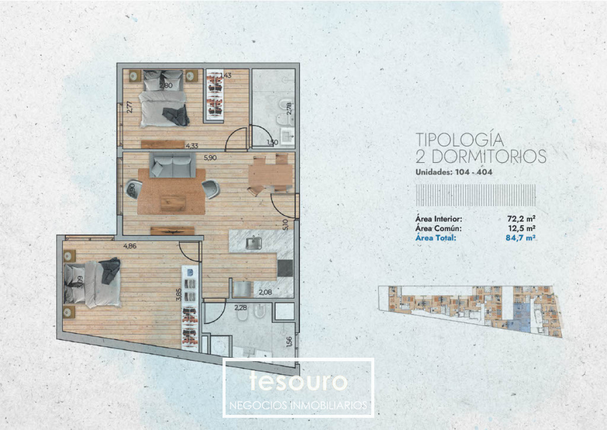 Apartamento ID.4928 - VENTA APARTAMENTO 2 DORMITORIOS - POCITOS