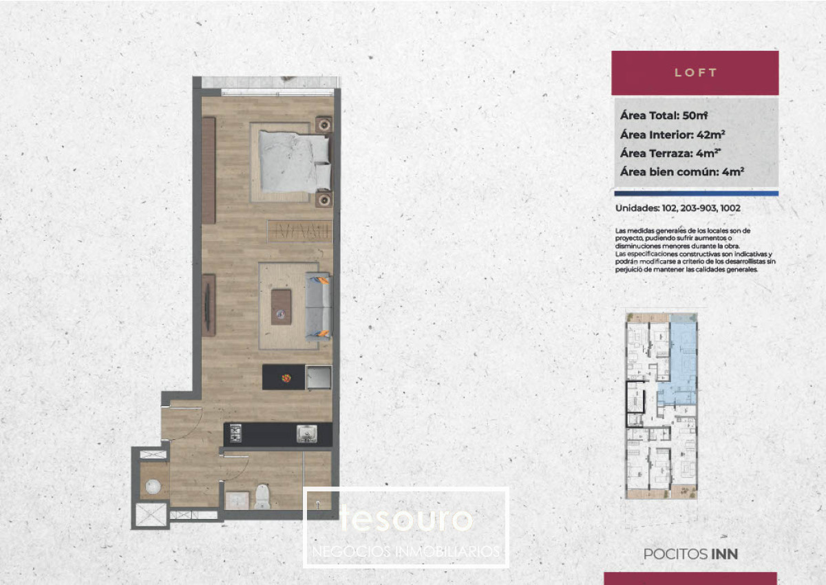 Apartamento ID.4946 - VENTA MONOAMBIENTE - POCITOS
