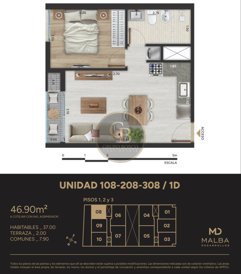 Apartamento ID.1458 - Edificio Vista del Plata, Montevideo.