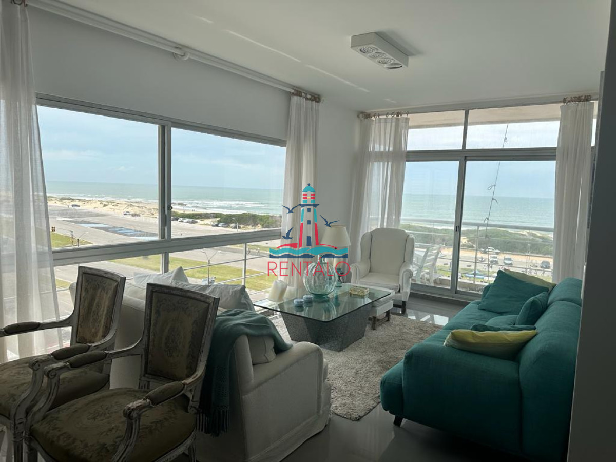 Apartamento ID.326 - Frente al mar. Apartamento en alquiler anual de 3 dormitorios en Punta del Este 