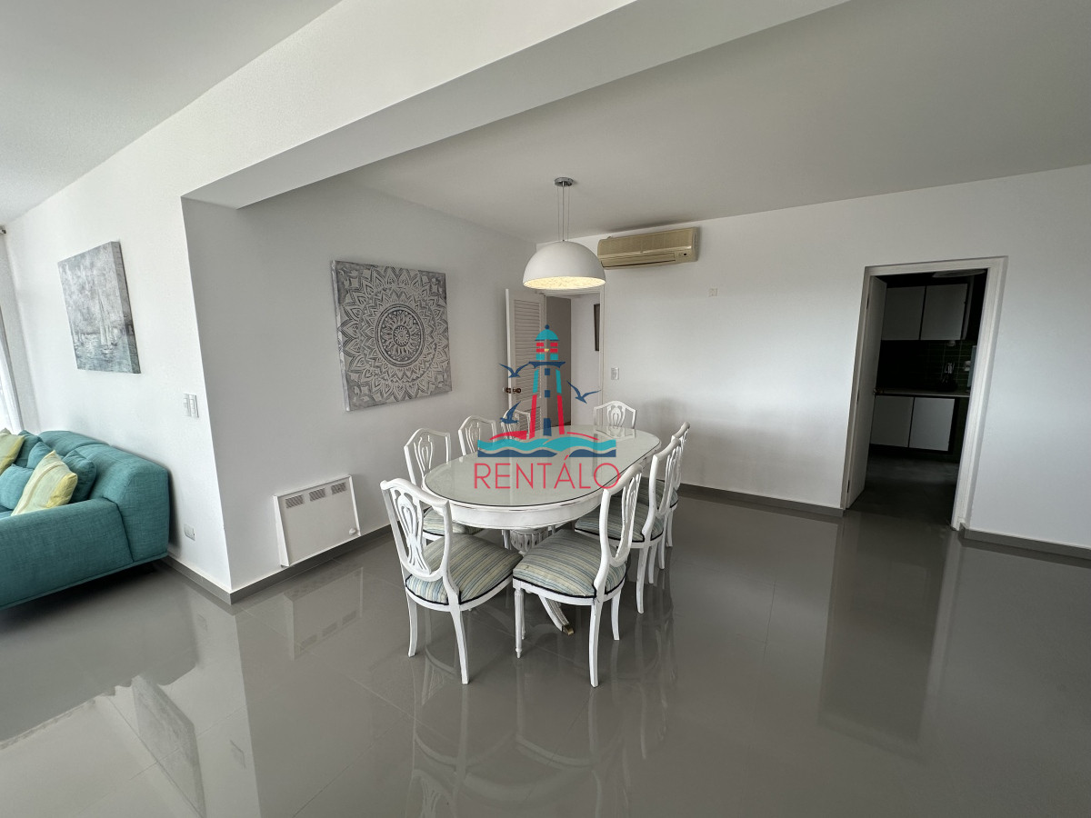 Apartamento ID.326 - Frente al mar. Apartamento en alquiler anual de 3 dormitorios en Punta del Este 