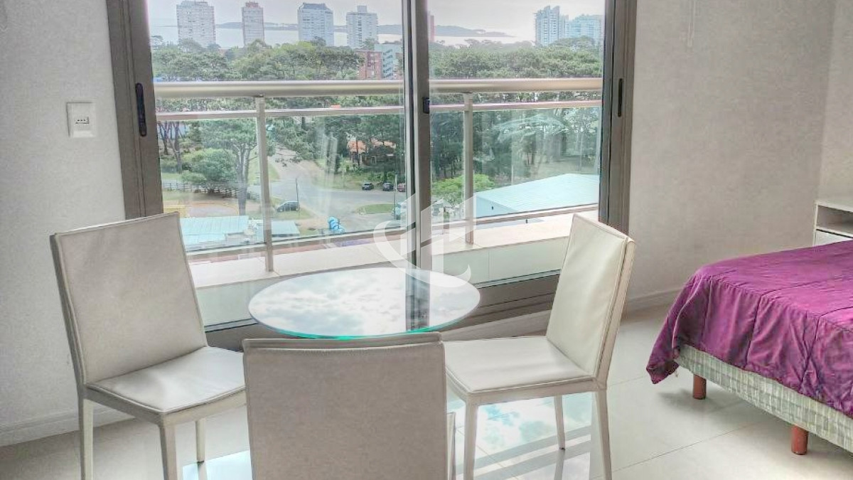 Apartamento ID.124 - Alquiler anual, monoambiente, piso alto, vista al mar, Punta del Este