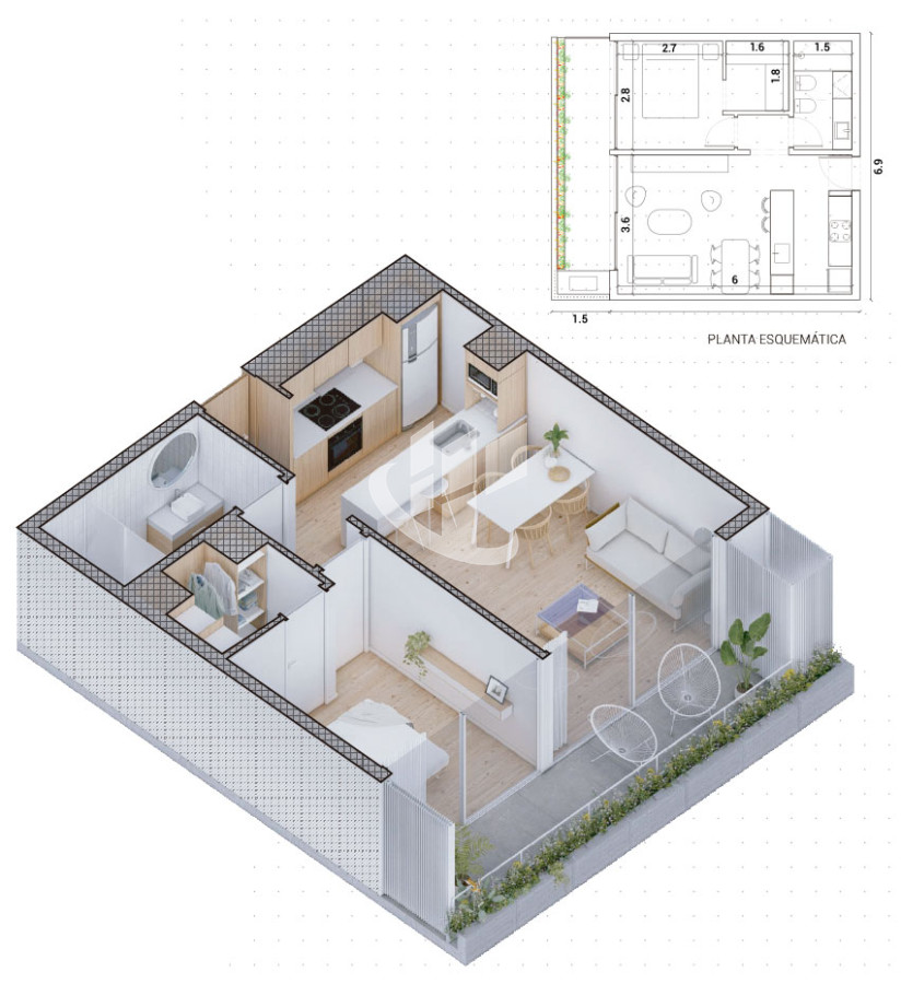 Apartamento ID.115 - Venta apartamento 1 Dormitorio con terraza en Prado