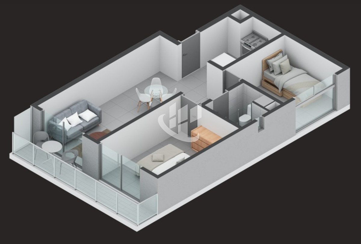 Apartamento ID.1557 - MALDONADO CENTRO A ESTRENAR 2 DORMITORIOS BALCON COCHERA