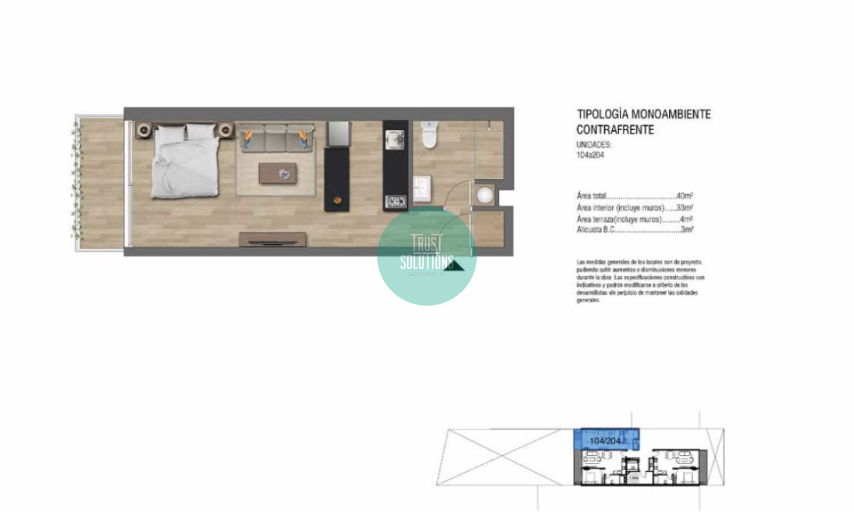 Apartamento ID.143 - Venta Monoambiente Ed.URBAN III P.Carretas en construcción