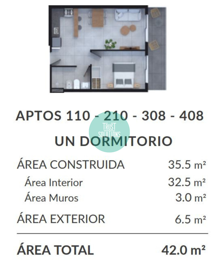 Apartamento ID.1754 - Venta 1D en Punta Carretas Rubicón