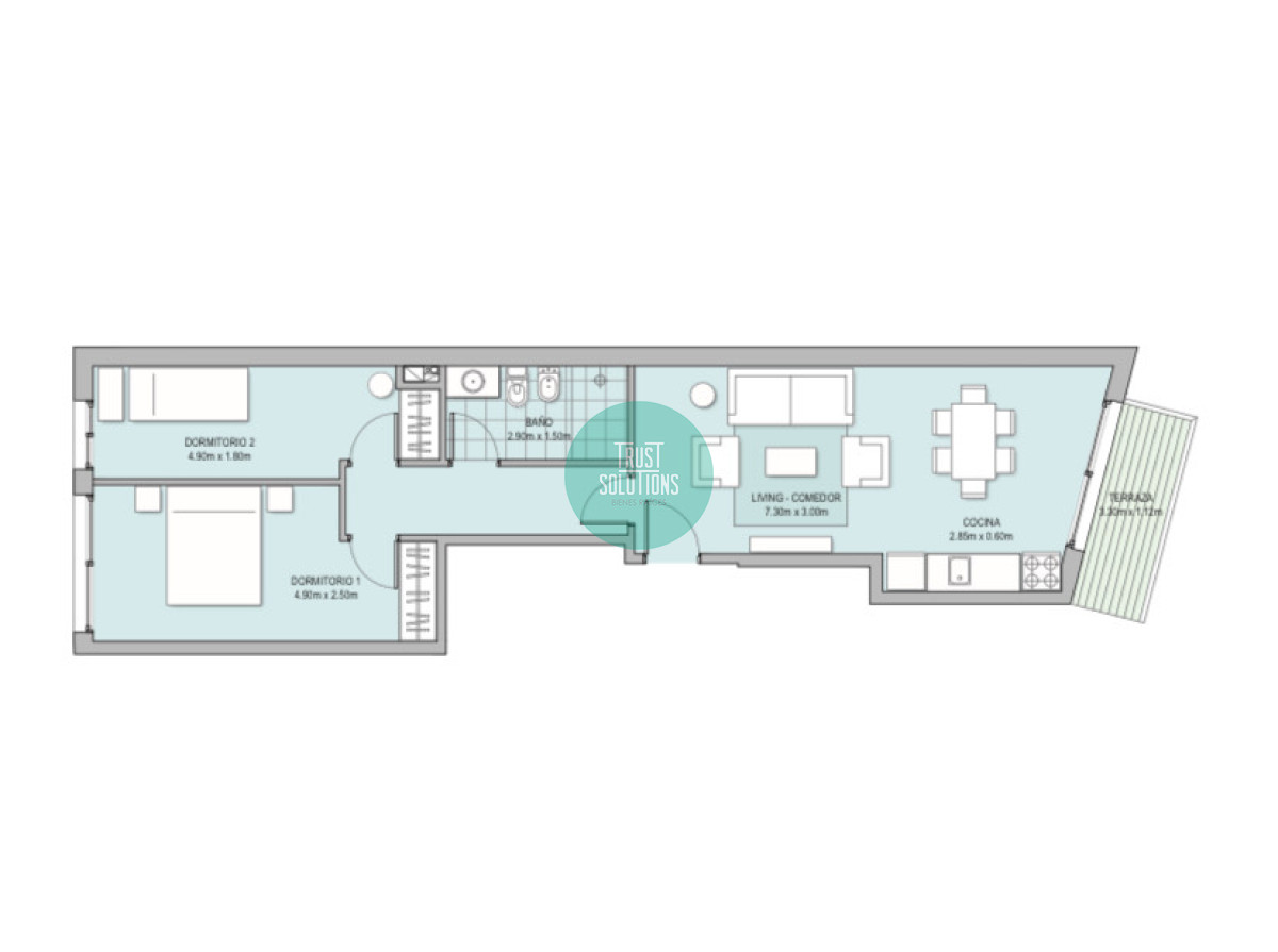 Apartamento ID.1542 - Alquiler Palermo al lado del mar