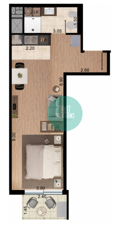 Apartamento ID.941 - Venta Ap. Pocitos Monoambiente Ed.Bull Amenities a estrenar 