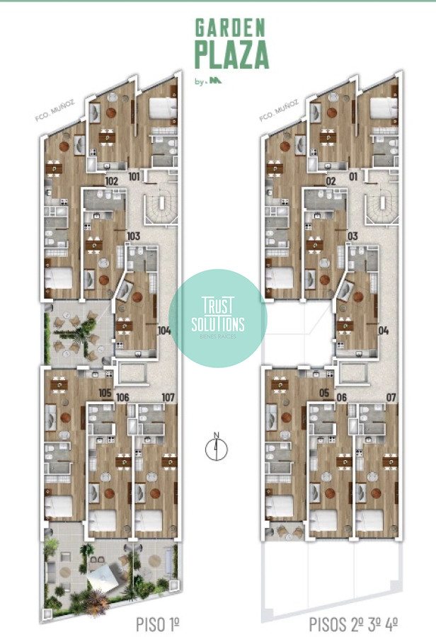 Apartamento ID.146 - Venta Ap.Pocitos Nuevo 1D con Garaje  Ed.Garden Plaza con renta 