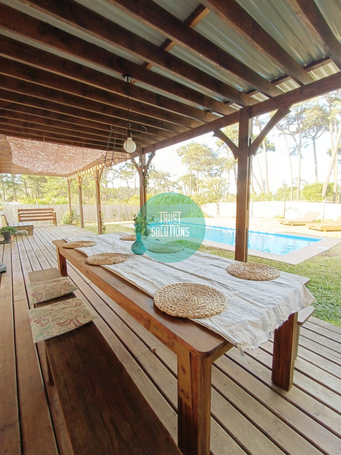 Casa ID.49 - Alquiler Temporada Casa 3D barrio privado Punta con Piscina y Barbacoa 