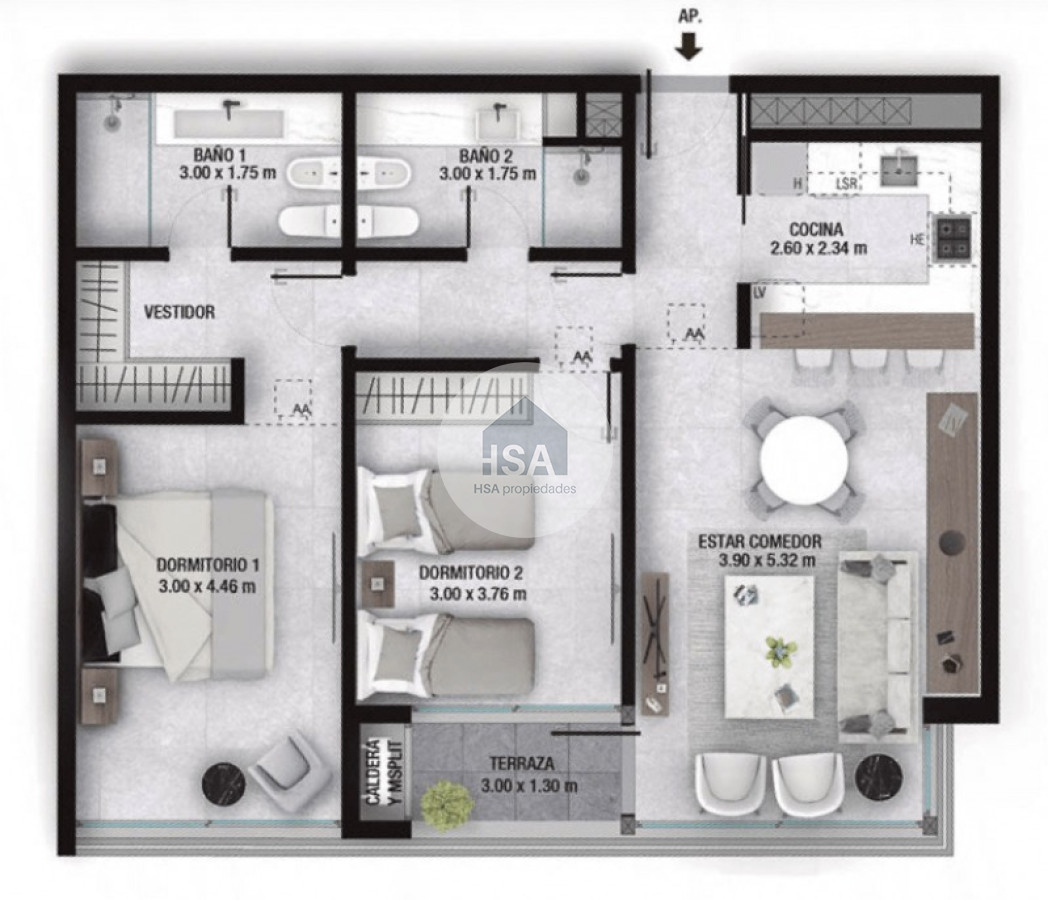 Apartamento ID.97 - Apartamento En Venta 2 Dormitorios; Barrio Pocitos 