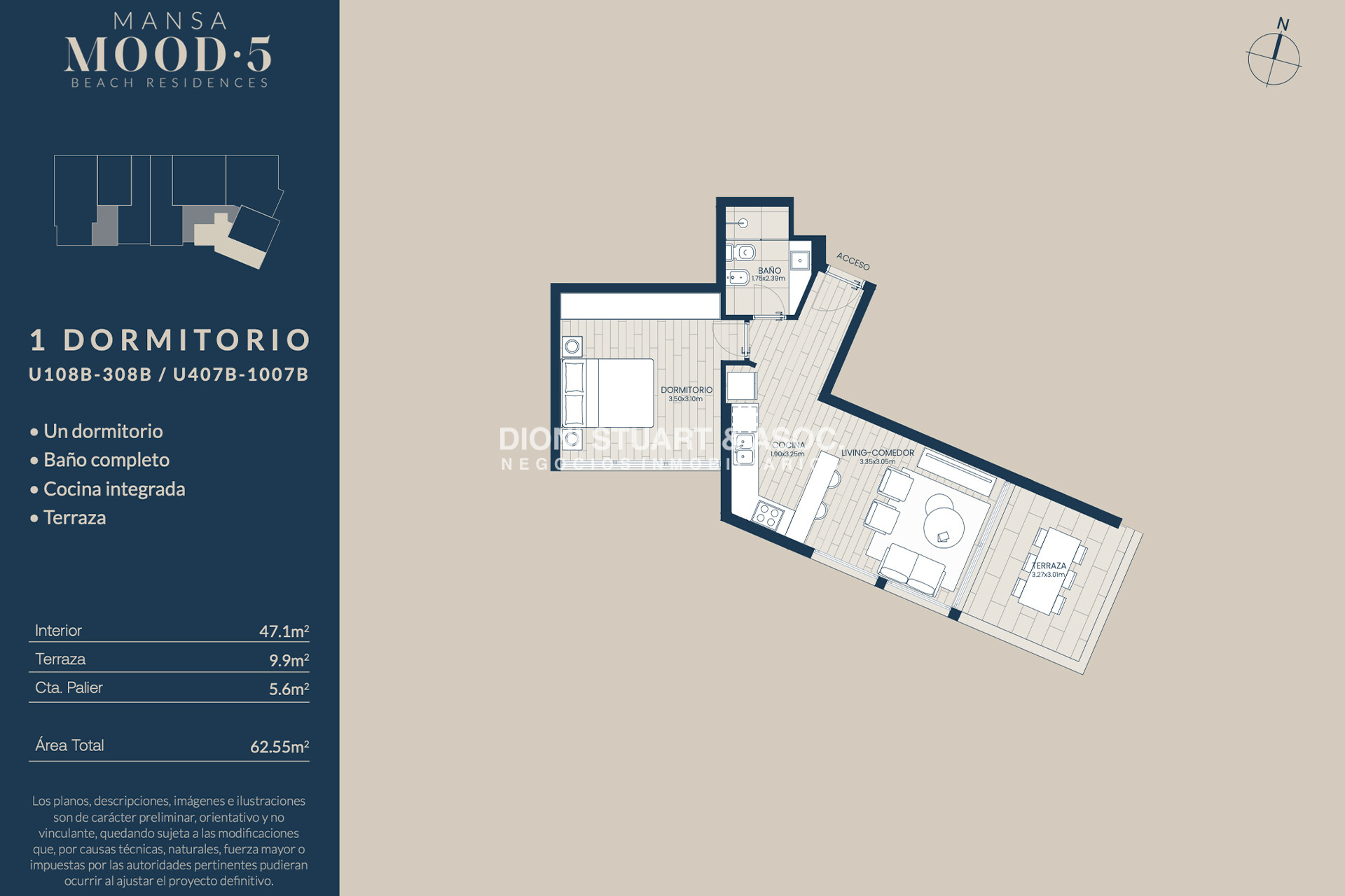 Apartamento ID.744 - MOOD 5 Beach Residences - Unidad 1 Dormitorio - A Estrenar