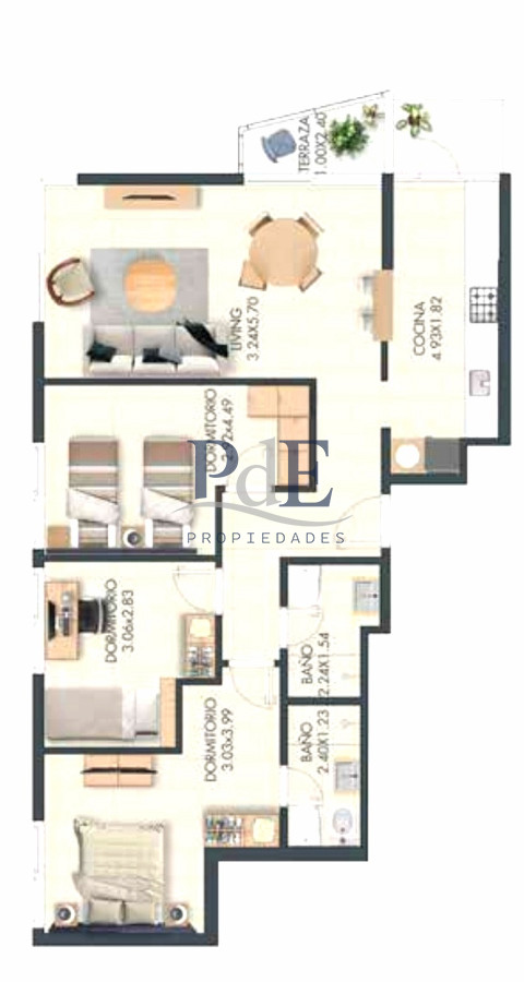 Amplio apartamento de 3 dormitorios y 2 baños, ideal para vivir todo el año o para renta. - Imagen 24
