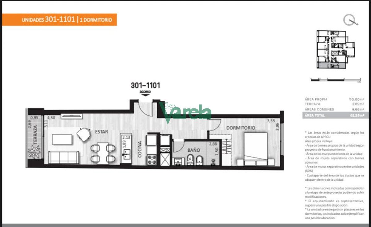Apartamento ID.22661 - VENTA APTO Cordon, 1 dormitorio, a estrenar, amplio, edificio con parrillero,co -work y gimnasio, en regimen de vivienda promovida