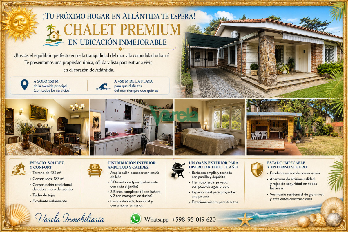 Casa ID.23115 - Residencia 3 dormitorios, 3 baños en Atlantida 