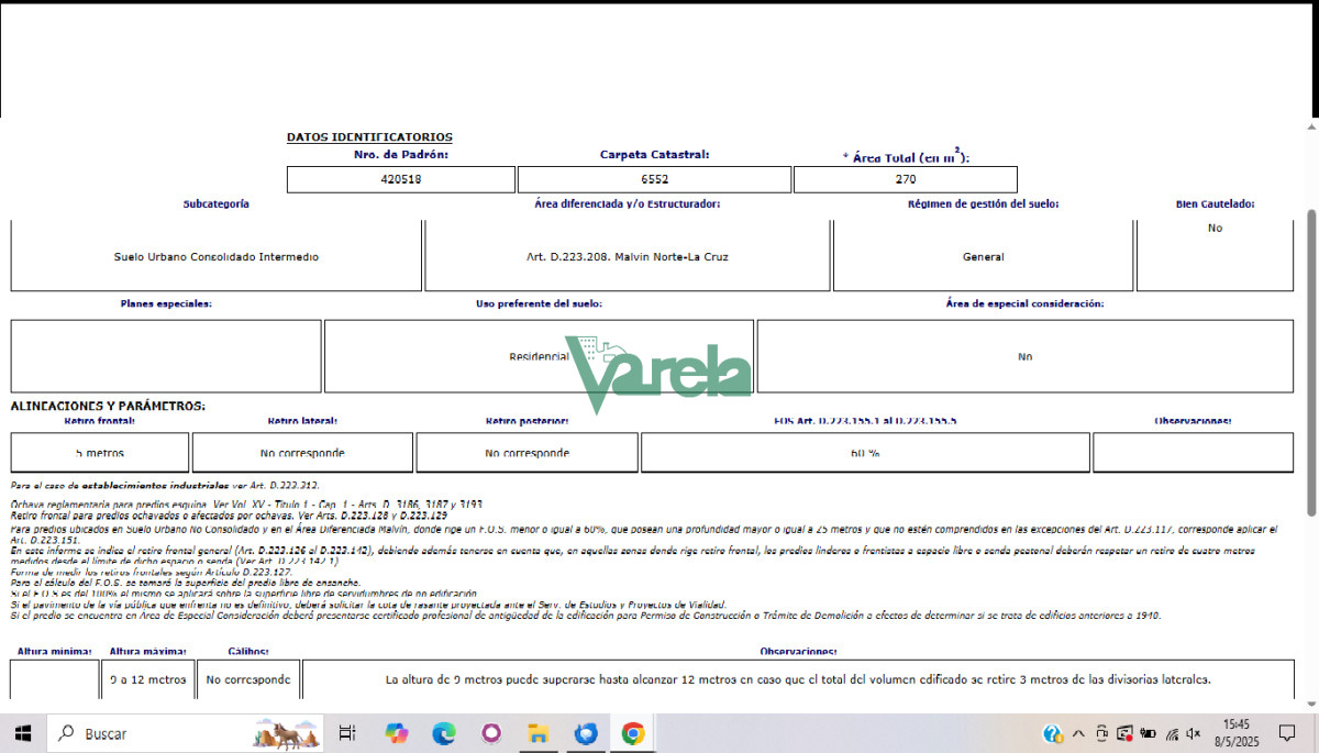Terreno ID.22608 - Venta Terreno Baldio Esquina Malvin Norte entrega y cuotas