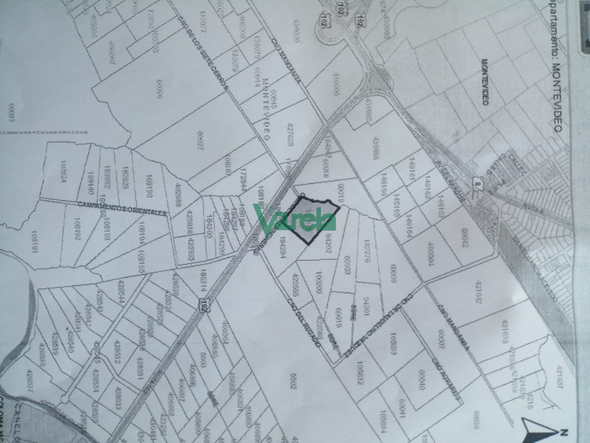 Terreno ID.21845 - Venta Chacra de 5 hás a 100 m de Ruta 102 próximo a Zona América, frente al campeón del sigloestadio de Peñarol