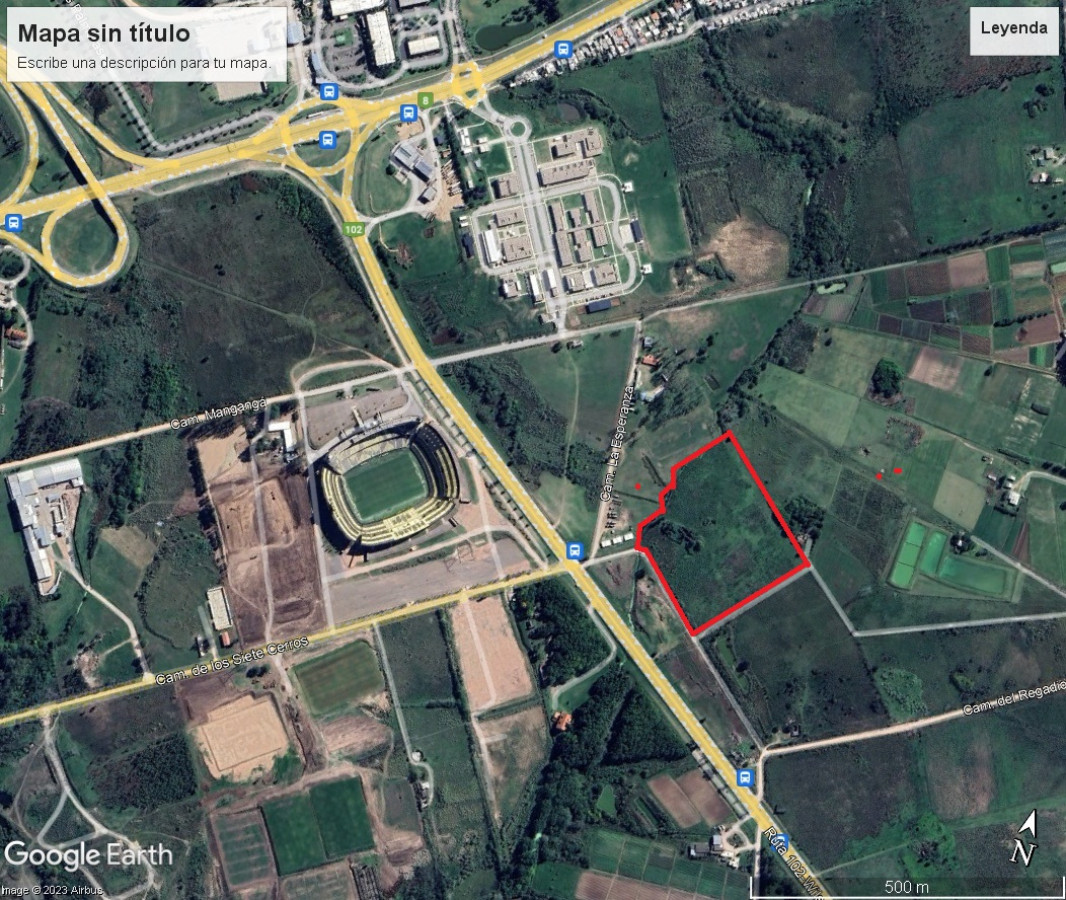 Venta Chacra de 5 hás a 100 m de Ruta 102 próximo a Zona América, frente al campeón del sigloestadio de Peñarol