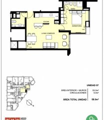 Departamento 58m en Ocean Drive Country