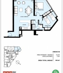 Departamento 80m 2 Dorm en Ocean Drive Country