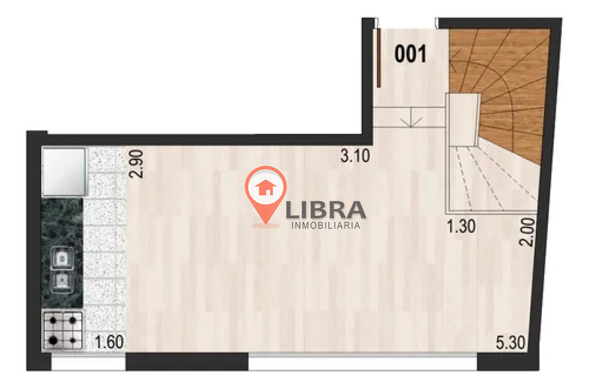 Apartamento ID.9749 - Hermoso Apartamento En Pocitos De Un Dormitorio Y Gran Terraza Con Parrillero