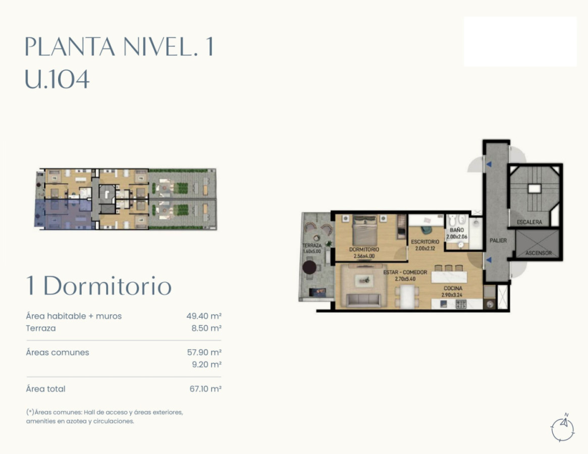 Apartamento ID.12923 - Venta Apartamento A Estrenar 1 Dormitorio + Escritorio Centro