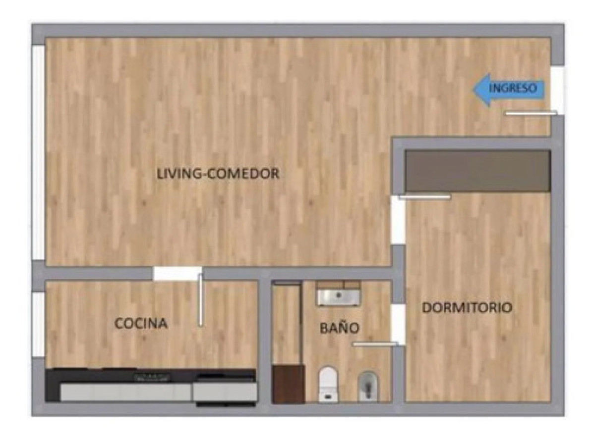 Apartamento ID.11736 - Alquiler Hermoso Apartamento 1 Dormitorio En Centro