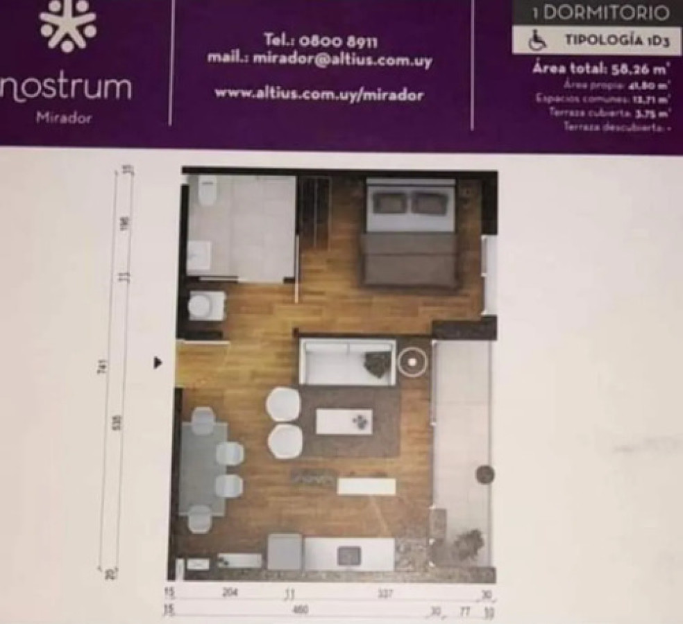 Apartamento ID.11974 - Alquiler de apartamento 1 dormitorio en Larrañaga