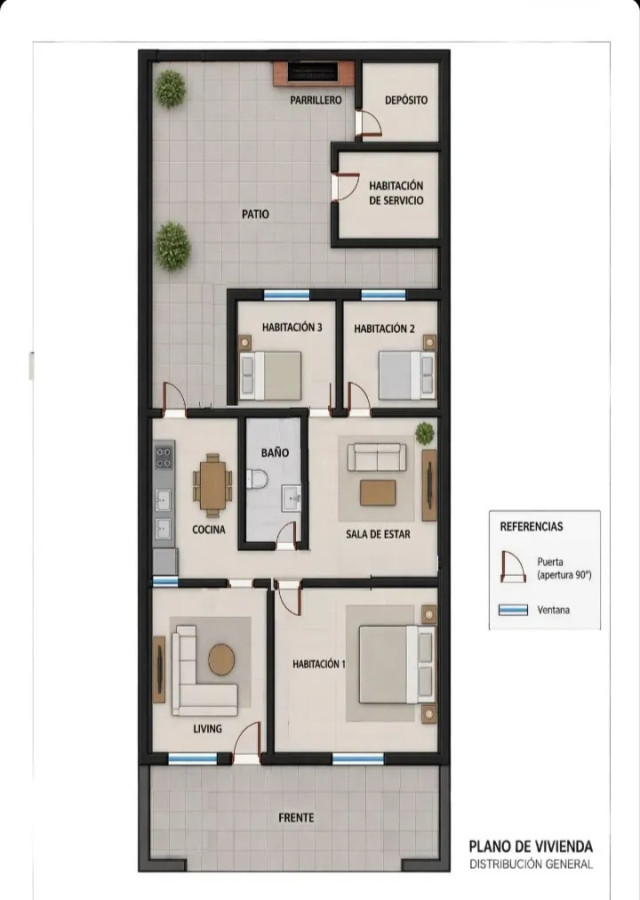 Casa ID.13289 - Alquiler Casa Planta Baja 3 Dormitorios Patio Con Parrillero Sin Gastos Comunes En La Blanqueada