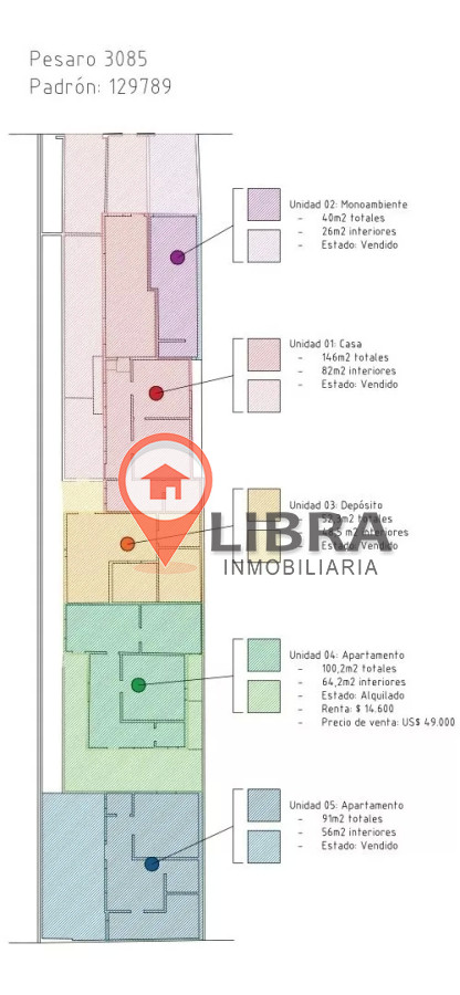 Apartamento ID.1499 - Tipo Casa En Venta Con Renta 2 Dormitorios En Mercado Modelo
