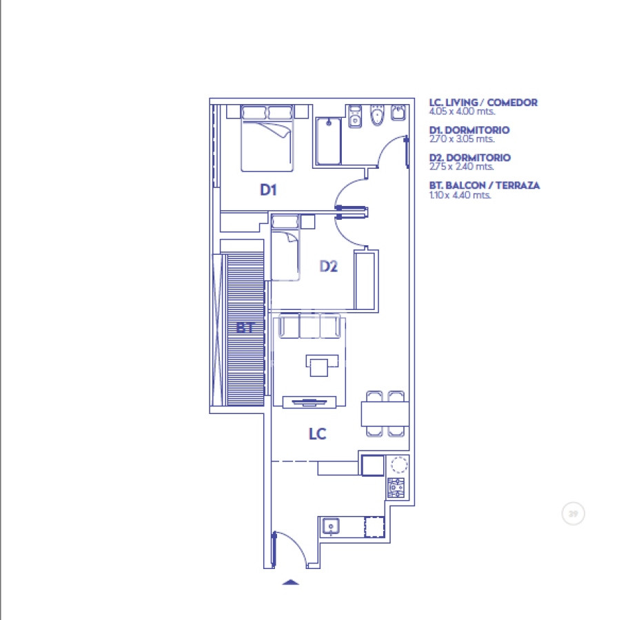 Apartamento ID.585 - Venta Apartamento 2 dormitorios en Alma Brava