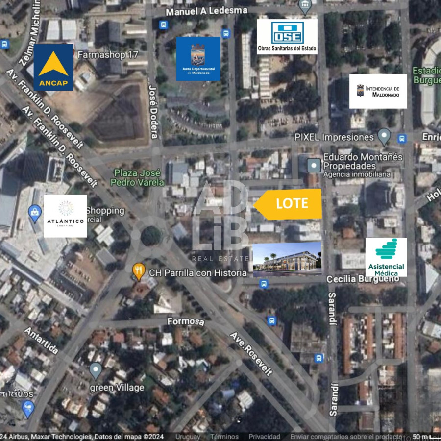 Terreno ID.351 - Lote de 985 m2 en centro de Maldonado. 22 mts2 de frente!